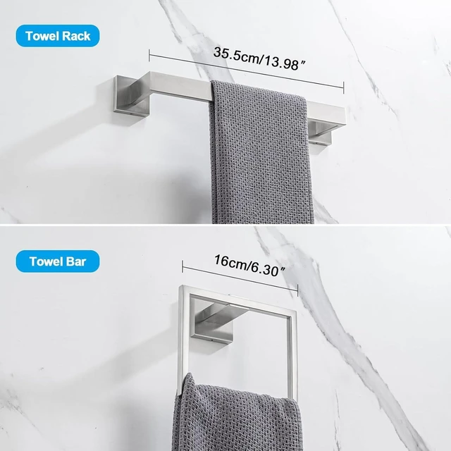 Alt view image 4 of 7 - 4-Piece Bathroom Hardware Set, Towel Rack Towel Holder Toilet Paper Holder Towel Hooks Towel Bar Set Stainless Steel Towel Rack Accessories Set Wall Mounted, Brushed Nickel 16 Inch