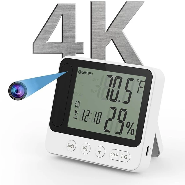 Alt view image 8 of 14 - Hidden WIFI Wireless Security MINI Camera, 4K Nanny Cam Clock 2.4G& 5G