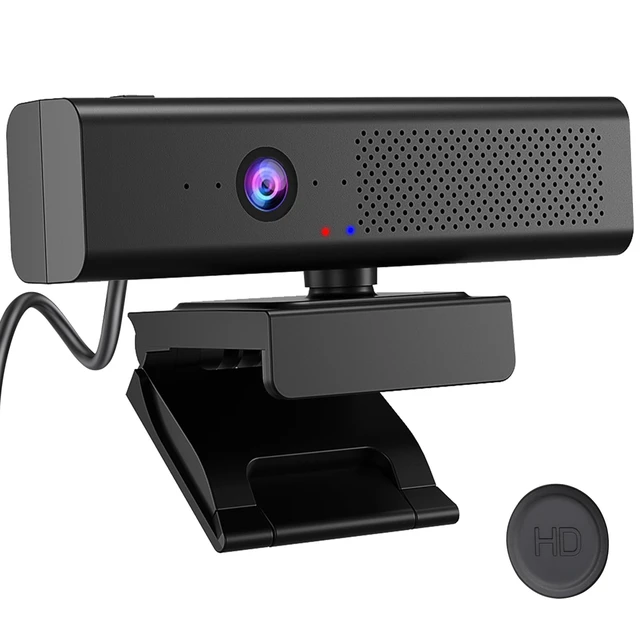 Alt view image 8 of 14 - Full 1080P HD 3-in-1 Webcam: Camera and Speaker for Desktop Computer with Built-in 4 Microphones, External USB Web Cam with Magnetic Privacy Cover and Mute for Laptop, Streaming, Conference