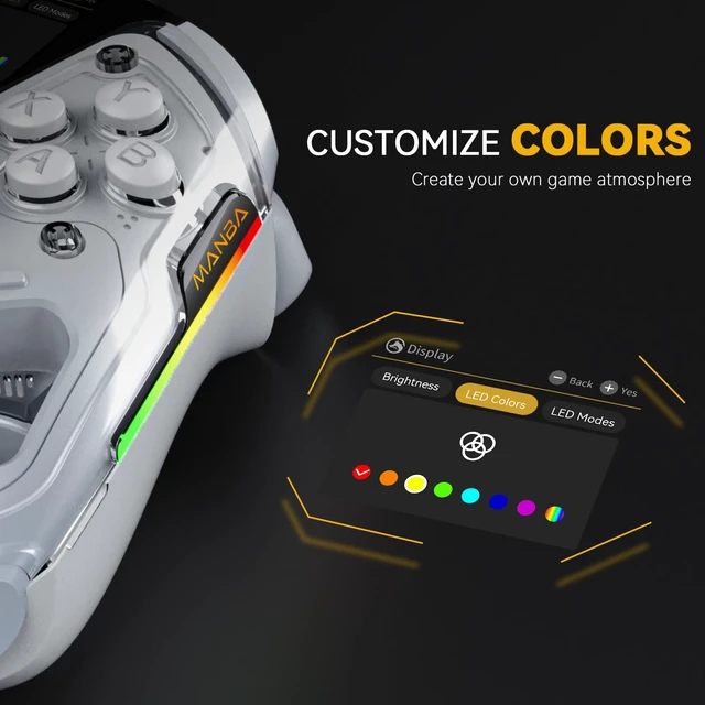Alt view image 12 of 12 - Interactive Screen Wireless Gaming Controller for PC/Switch/Switch 2/iOS/Android,Hall Effect Stick & Trigger,RGB Lighting,Remappable Buttons,1800mAh with Charging Dock (White)