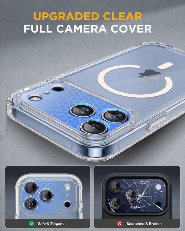 Alt view image 12 of 14 - for iPhone 18 Pro Max Case 6.9", Full Body Phone Protection, Clear | Built-in Screen & Camera Protector | Magnetic with MagSafe | Military DropProof 18 ProMax Bumper with Camera Control