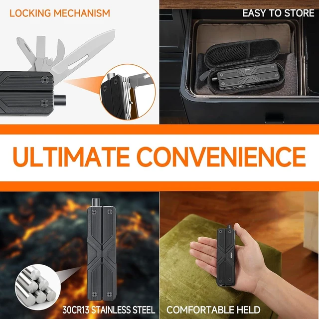 Alt view image 6 of 7 - Gemini, Multi Tool, Multitool Knife with Electric Screwdriver, Needle Nose pliers, Scissors and Bottle Opener, 4mm Bit Set for Small Electronics, RC car, Drones, Glasses Assemble, Unique Gifts