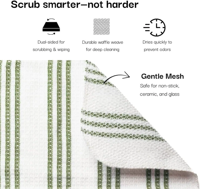 Alt view image 2 of 6 - 20Pc Kitchen Towels and Dishcloths Sets, Kitchen Essentials For Home- Green