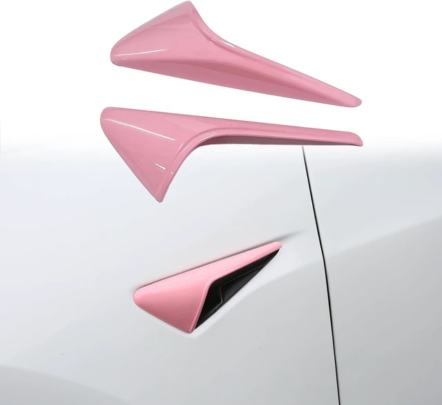 Alt view image 3 of 7 - for Pink Tesla Car Accessories Door Handle Covers for Pink 2019-2022 Model Y with HW 3.0 Camera Covers for Model Y Side Mirror Trim Strip for Tesla Model Y Accessories (8PCS)