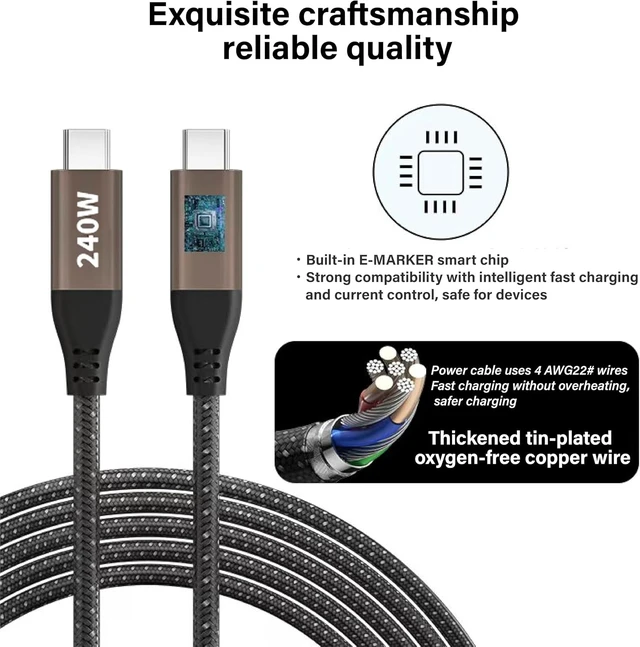 Alt view image 5 of 6 - 1000W 10-Port GaN 4 Desktop Charging Station with 240W 6.6 ft Data Cable - Compatible with Tablets, Phones, Laptops, Gaming Consoles, Headphones
