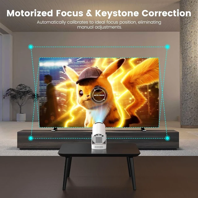 Alt view image 3 of 7 - Mini Portable Projector with Bluetooth 5.4 and WiFi 6, 4K Support