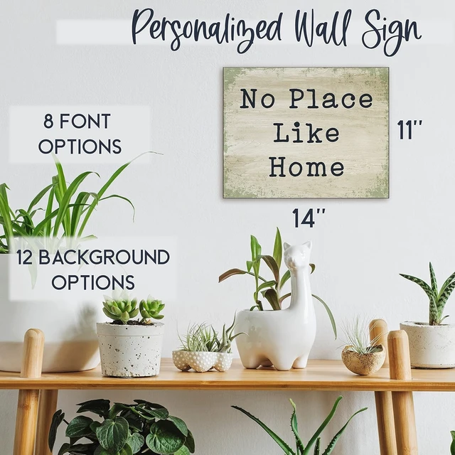 Alt view image 7 of 7 - Personalized Signs for Home, Custom Sign with Any Text, 3 Sizes - 12 Background Options & 8 Fonts - Customizable Sign 14X11