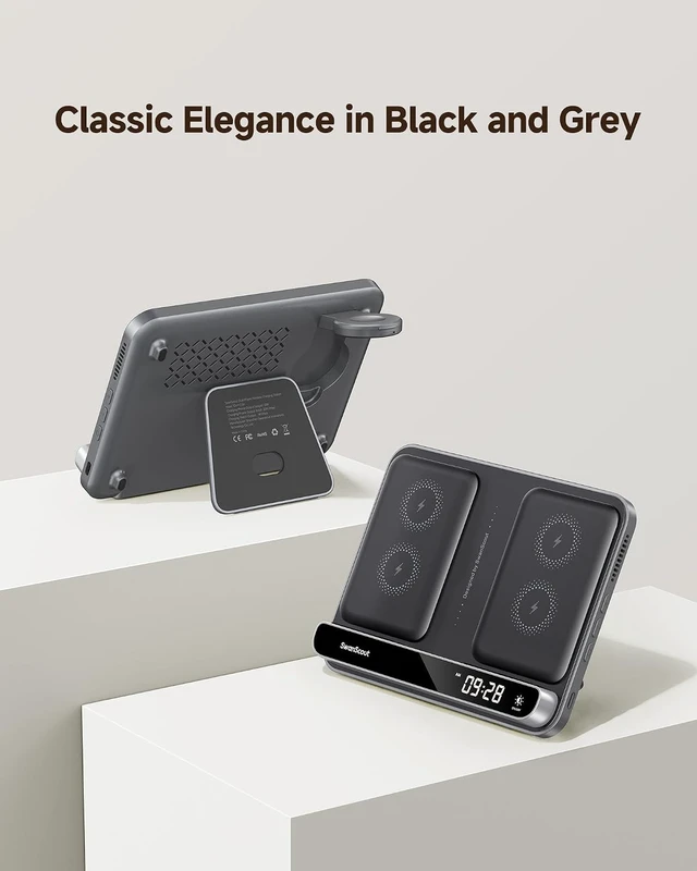 Alt view image 7 of 7 - Dual Phone Charger, Wireless Charger for iPhone 18 Pro/18 Pro Max, 17/16/15/14/13/12 Series (Not for iPhone Duo), for Watch 11/10/9/8/7/Ultra 3/SE 3, 710A