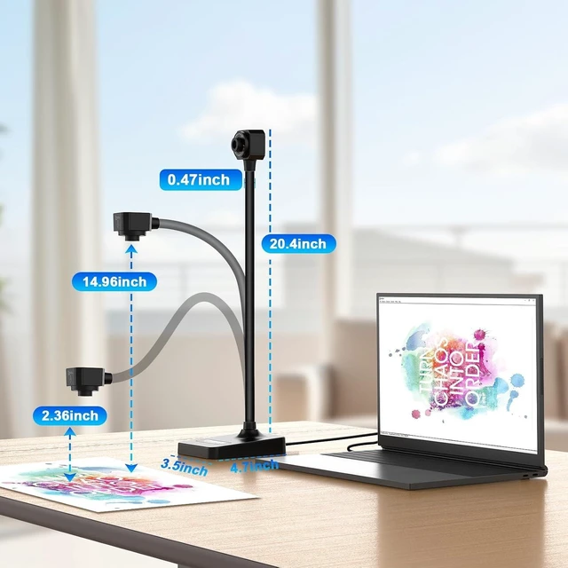 Alt view image 6 of 7 - AlKOR Document Camera for Teaching, Manual Focus USB Webcam with Microphone
