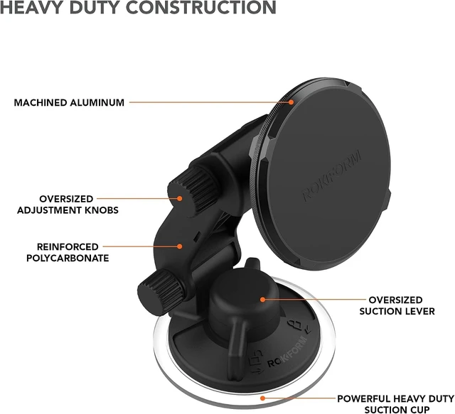 Alt view image 5 of 7 - - Adjustable Magnetic Windshield Phone Holder, Compatible with MagSafe Phone Cases and Cases, Strong Suction Cup, 210° Tilt, 360° Rotation
