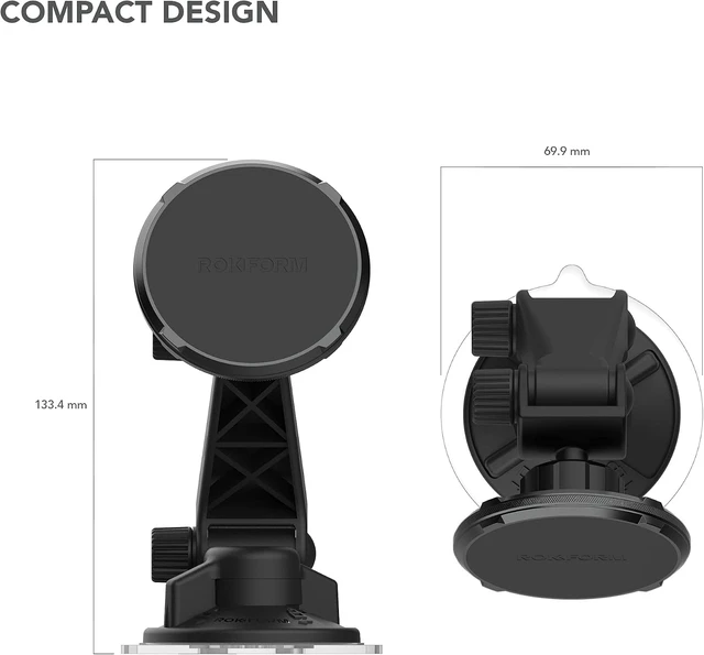 Alt view image 7 of 7 - - Adjustable Magnetic Windshield Phone Holder, Compatible with MagSafe Phone Cases and Cases, Strong Suction Cup, 210° Tilt, 360° Rotation