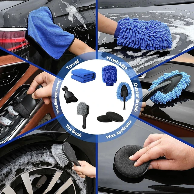 Alt view image 6 of 7 - 38PcsB Car Detailing Kit Detailing Brush Set Car Wash Cleaning Kit Blue