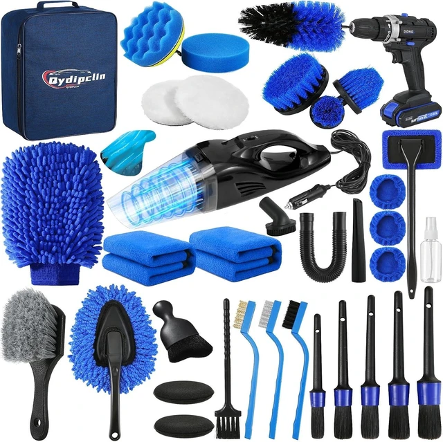 Main image of 37Pcs Car Detailing Kit Detailing Brush Set Car Wash Cleaning Kit Blue