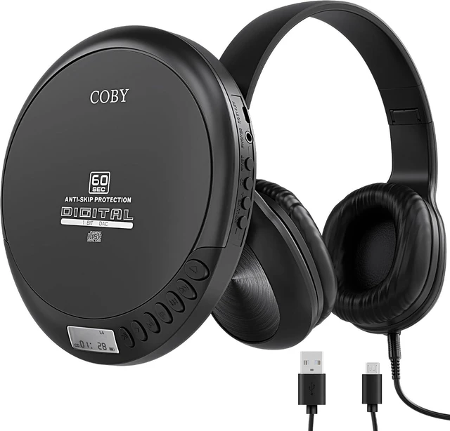 Main image of Portable CD Player with Headphones, FM Radio, MP3 Playback, Black