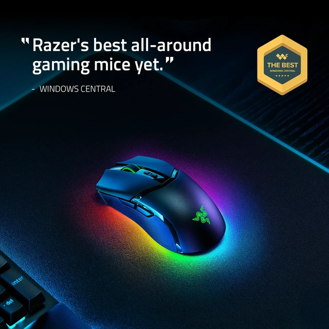 Alt view image 2 of 7 - Cobra Pro Wireless Gaming Mouse, 2.4 Ghz, 170 Hr Battery, Black | 30K Optical Sensor, Gen-3 Optical Switches, Bluetooth & USB Type C, 10 Customizable Controls, Chroma RGB Lighting