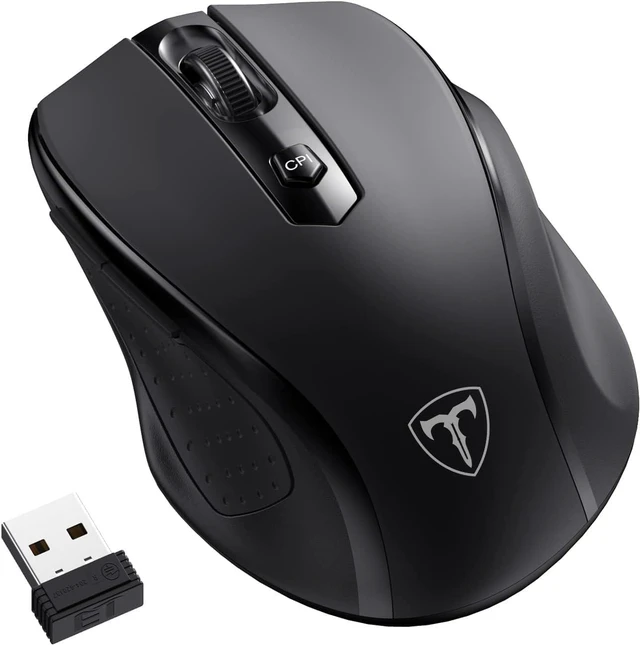 Main image of Wireless Mouse, 2.4G Ergonomic Computer Mouse USB Mouse for Laptop | Ergonomic, 5-Level 2400, 24 Months Battery Life, Portable for PLaptop, PC, Computer, Chromebook, Notebook