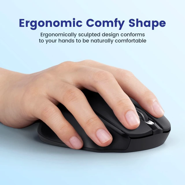Alt view image 3 of 7 - Wireless Mouse, 2.4G Ergonomic Computer Mouse USB Mouse for Laptop | Ergonomic, 5-Level 2400, 24 Months Battery Life, Portable for PLaptop, PC, Computer, Chromebook, Notebook