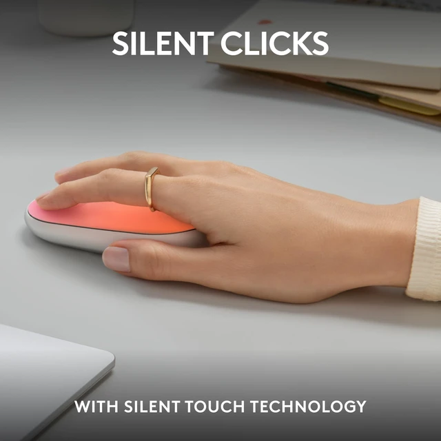Alt view image 4 of 7 - M340 Compact Ambidextrous Silent Wireless Mouse - Floral Bouquet | Silent clicks, with 2.4 GHz USB-A Nano Receiver, 3 non-customizable buttons, 18-months battery, Windows Mac Chrome compatible