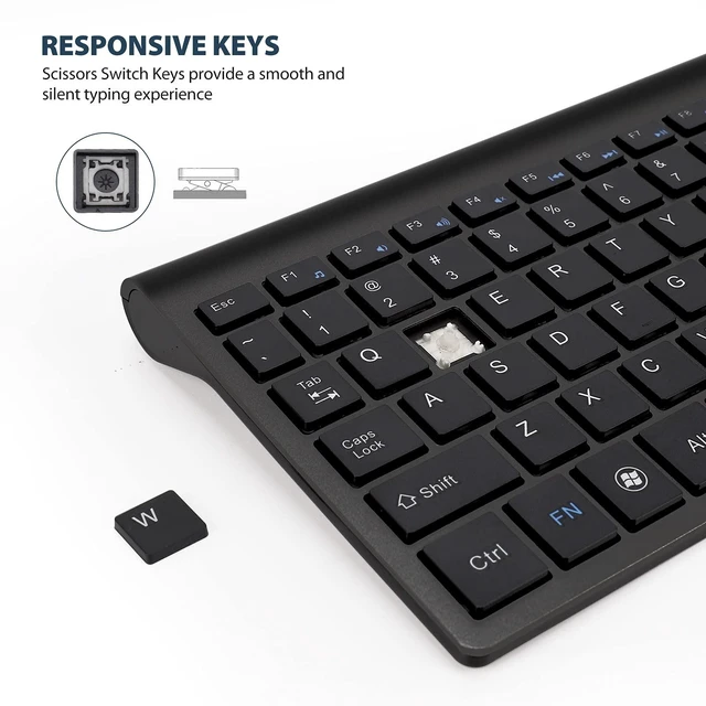 Alt view image 3 of 7 - Left Handed 2.4GHz Wireless Vertical Ergonomic Mouse and Keyboard Combo Ultra-Thin Portable Size for PC Desktop Computer Laptop Mac Tablet, Black