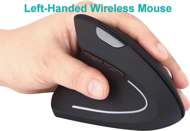 Alt view image 2 of 7 - Left Handed 2.4GHz Wireless Vertical Ergonomic Mouse and Keyboard Combo Ultra-Thin Portable Size for PC Desktop Computer Laptop Mac Tablet, Black