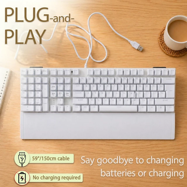 Alt view image 4 of 7 - King Mills Southpaw Left-Hand Keyboard, Wired USB, Compact with Numeric Pad | White, Wired USB, Compact with Numeric Pad, Ergonomic Design Left Hand Keyboard For Left-Handed People