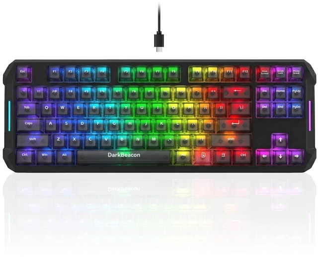 Main image of Flux87 HE Mechanical Gaming Keyboard Wired, Hall Effect Magnetic Switch, 0.01mm Rapid Trigger, Adjustable Actuation, AI-Software, RS/SOCD/DKS/MT, 8000Hz Polling, Hot Swappable, RGB, for PC
