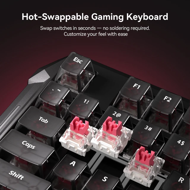 Alt view image 4 of 7 - Flux87 HE Mechanical Gaming Keyboard Wired, Hall Effect Magnetic Switch, 0.01mm Rapid Trigger, Adjustable Actuation, AI-Software, RS/SOCD/DKS/MT, 8000Hz Polling, Hot Swappable, RGB, for PC