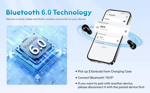 Alt view image 5 of 7 - Mini Sleep Earbuds Bluetooth 6.0 Invisible Small Ear Buds for Side Sleepers | Ultra Lightweight 0.08oz, Tiny LED Display Case, No Low Battery Beeps, Small Comfort Fit Sleep Headphones