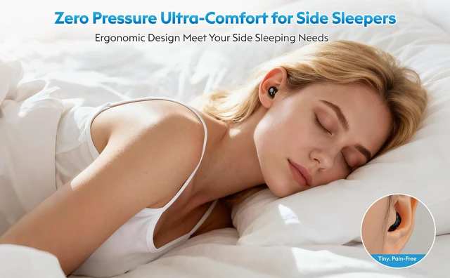 Alt view image 4 of 7 - Mini Sleep Earbuds Bluetooth 6.0 Invisible Small Ear Buds for Side Sleepers | Ultra Lightweight 0.08oz, Tiny LED Display Case, No Low Battery Beeps, Small Comfort Fit Sleep Headphones