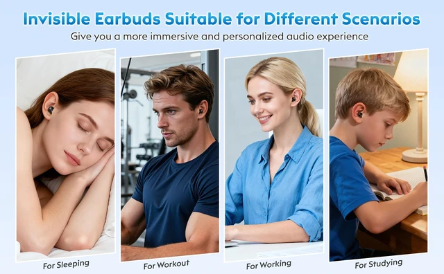 Alt view image 7 of 7 - Mini Sleep Earbuds Bluetooth 6.0 Invisible Small Ear Buds for Side Sleepers | Ultra Lightweight 0.08oz, Tiny LED Display Case, No Low Battery Beeps, Small Comfort Fit Sleep Headphones