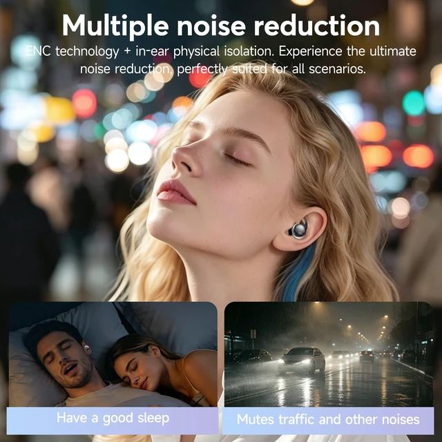 Alt view image 2 of 7 - Sleep Earbuds for Side Sleepers, Bluetooth 6.1 Noise-Cancelling Earbuds | Sleep Headphones 90H Playtime,Invisible Mini Tiny Low Profile Earbuds for Sleep,Small Ear Canals White Noise Sleeping Earbuds
