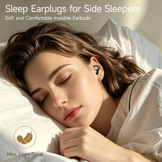 Alt view image 7 of 7 - Sleep Earbuds for Side Sleepers, Bluetooth 6.1 Noise-Cancelling Earbuds | Sleep Headphones 90H Playtime,Invisible Mini Tiny Low Profile Earbuds for Sleep,Small Ear Canals White Noise Sleeping Earbuds