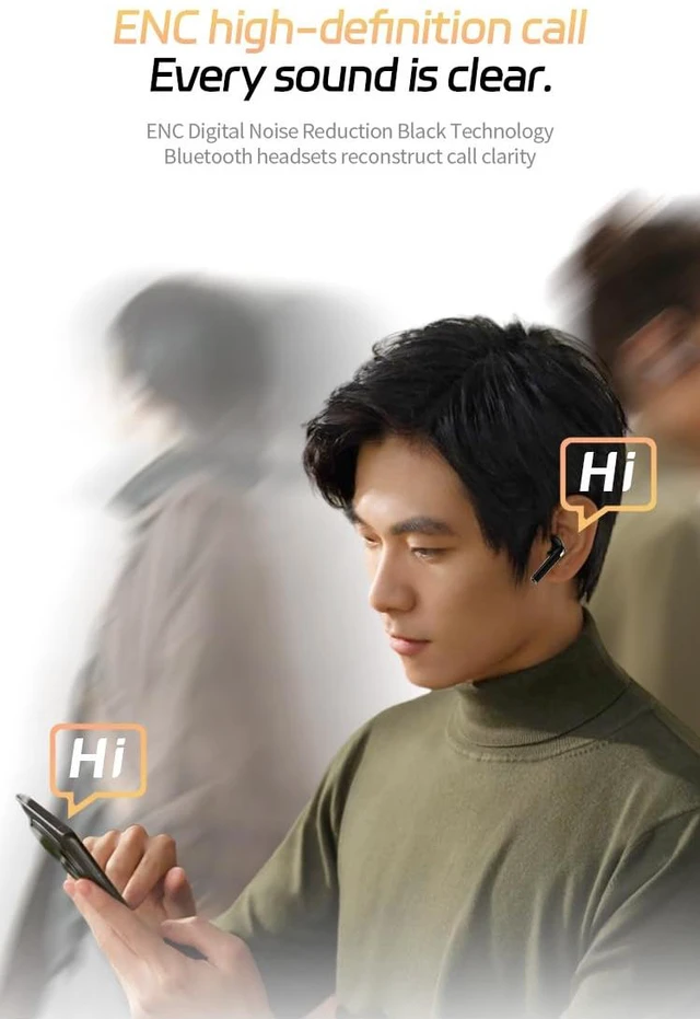 Alt view image 4 of 5 - Wireless Earbuds with Big Bass, 20H Playtime, Bluetooth 5.3 Light Weight in Ear Headphones, Premium Sound Bass Ear Buds with Charging Case