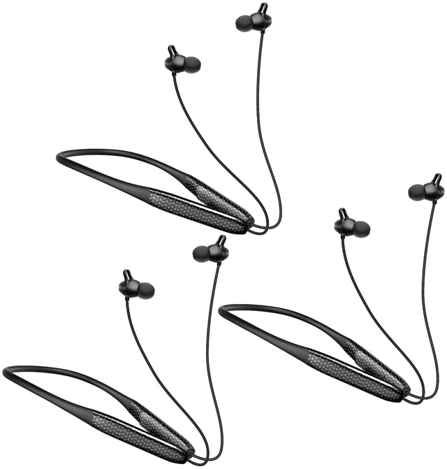 Main image of Neckband Bluetooth Headset | 3-Pack Set |60-Hour Endurance | ENC Noise Reduction | 10-Min Charge for 10-Hour Use (3Black)
