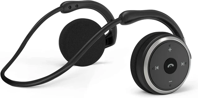 Main image of Behind The Head Headphones, Bluetooth 5.0 Neckband Around Head Headphones Lightweight Small Foldable Wireless Sports Sweatproof Headset with Microphone & Carrying Case (Black)