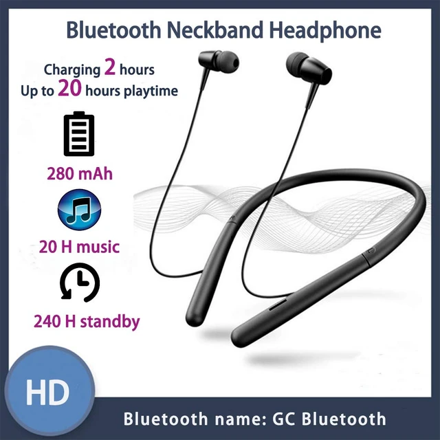 Alt view image 4 of 6 - Bluetooth Headphones Wireless Neckband Bluetooth 5.0 Headset with 20 H Playtime, 10 mm Drivers, Magnetic Earbuds, Crystal-Clear Voice and Noise Cancelling Mic, Sweatproof and Lightweight (Black)