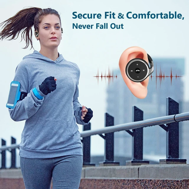 Alt view image 4 of 7 - Behind The Head Headphones, Bluetooth 5.0 Neckband Around Head Headphones Lightweight Small Foldable Wireless Sports Sweatproof Headset with Microphone & Carrying Case (Black)