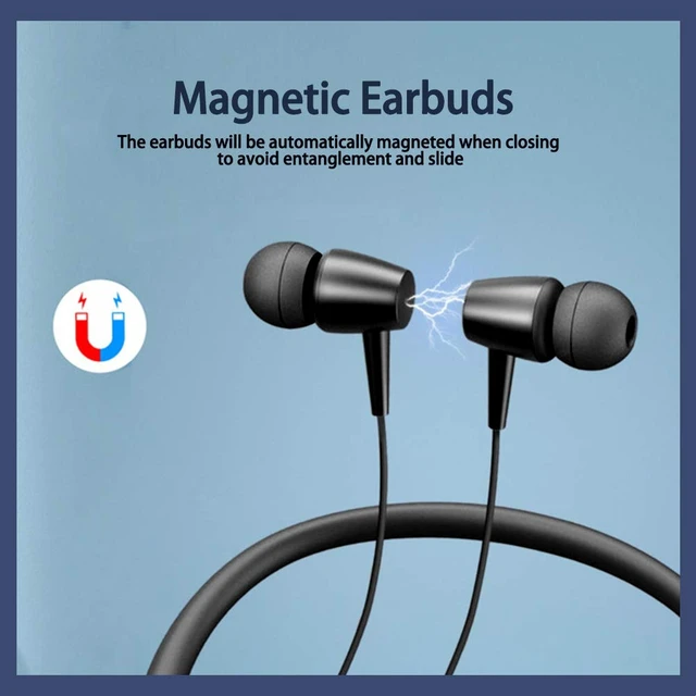Alt view image 6 of 6 - Bluetooth Headphones Wireless Neckband Bluetooth 5.0 Headset with 20 H Playtime, 10 mm Drivers, Magnetic Earbuds, Crystal-Clear Voice and Noise Cancelling Mic, Sweatproof and Lightweight (Black)