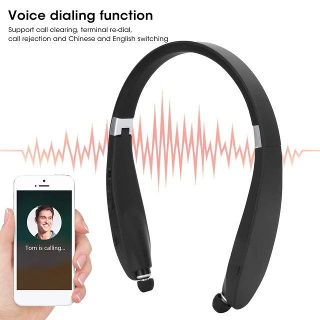 Alt view image 2 of 7 - SX?991 Stereo Bluetooth5.0 Headphones Neckbands with Retractable Earbuds,Foldable Bluetooth5.0 Headphones Speaker 2 in 1,Universal Sports Earphone,for Home Office,Video