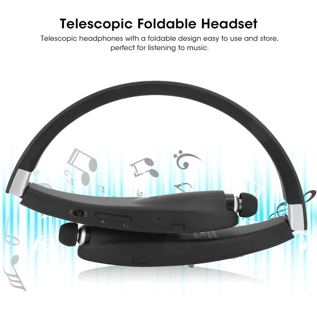 Alt view image 3 of 7 - SX?991 Stereo Bluetooth5.0 Headphones Neckbands with Retractable Earbuds,Foldable Bluetooth5.0 Headphones Speaker 2 in 1,Universal Sports Earphone,for Home Office,Video