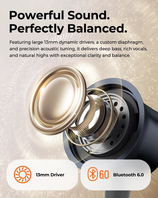 Alt view image 5 of 7 - F3 Neckband Headpones, Active Noise Cancelling Wireless Earbuds | Magnetic Bluetooth 6.0 Sports Earphones, -40dB ANC, Spatial Audio, Dual Connection, 34 Hours of Playtime, Workout, Commute