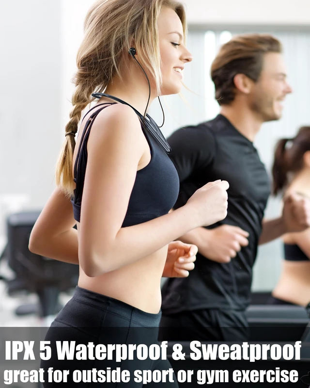 Alt view image 6 of 7 - Q1s Plus Around The Neck Wireless Neckband Bluetooth Headphone with 6 Music EQ Modes,Magnetic Earbuds Workout Sport Earphone with Microphone,35H Playtime,Type C charging,Comfortable with Travel case