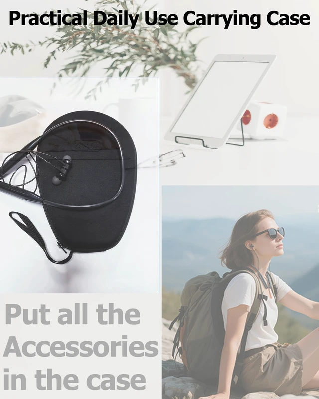 Alt view image 7 of 7 - Q1s Plus Around The Neck Wireless Neckband Bluetooth Headphone with 6 Music EQ Modes,Magnetic Earbuds Workout Sport Earphone with Microphone,35H Playtime,Type C charging,Comfortable with Travel case