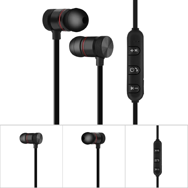Alt view image 5 of 7 - Bluetooth Neckband Headphones, Magnet Bluetooth Sports Earphone Headset Headphone Sport Noise Cancelling Headphone for Gym Workout Running (Black)