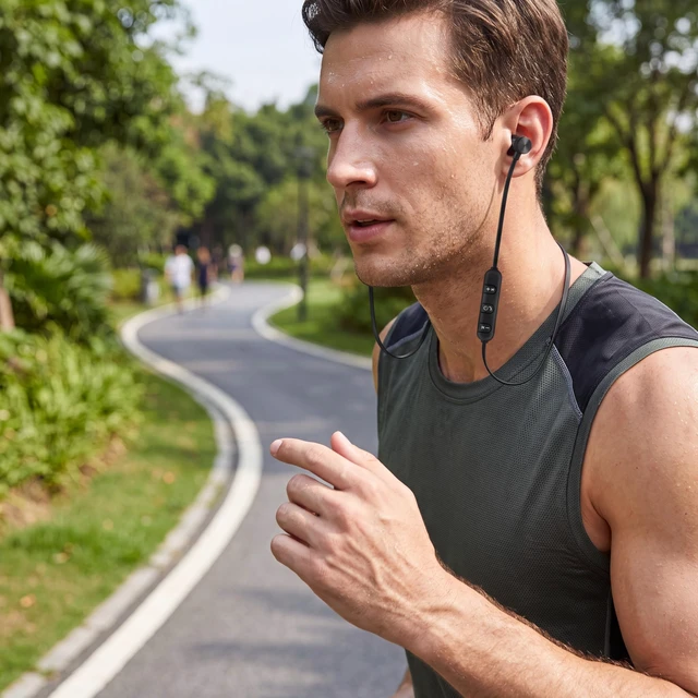 Alt view image 2 of 7 - Bluetooth Neckband Headphones, Magnet Bluetooth Sports Earphone Headset Headphone Sport Noise Cancelling Headphone for Gym Workout Running (Black)