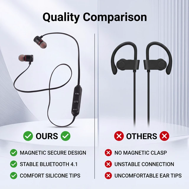 Alt view image 6 of 7 - Bluetooth Neckband Headphones, Magnet Bluetooth Sports Earphone Headset Headphone Sport Noise Cancelling Headphone for Gym Workout Running (Black)