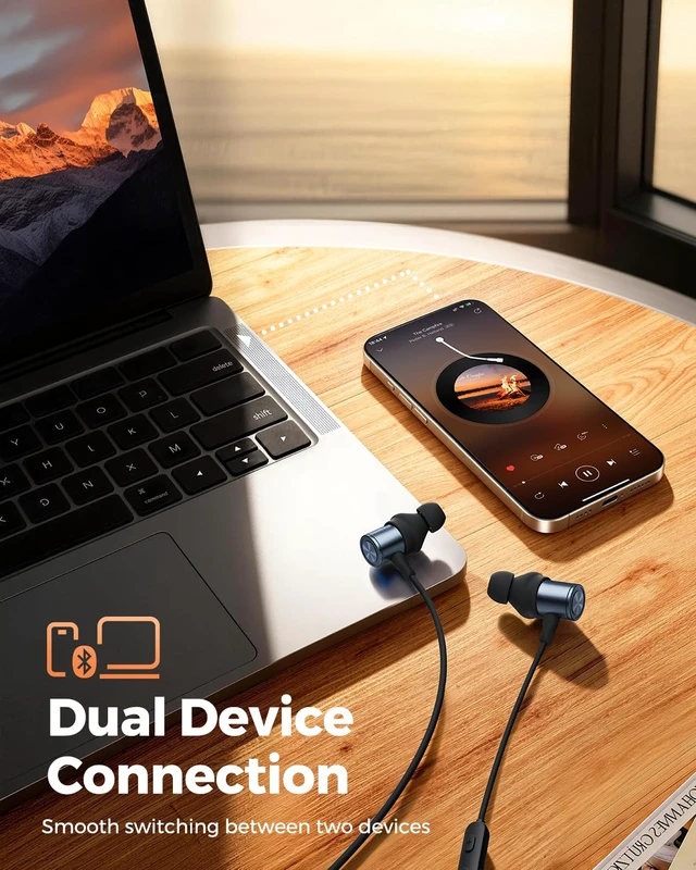 Alt view image 7 of 7 - HD-200 Wireless Earbuds, Magnetic Neckband Headphones | Bluetooth 6.0, Wireless Sports Earphones, Spatial Audio, Dual Connection, 20 Hours of Playtime, IP67 Waterproof for Workout