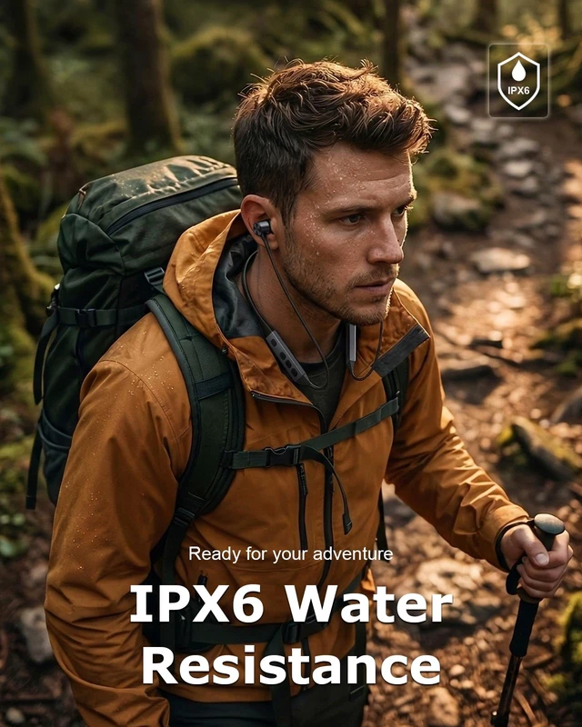 Alt view image 5 of 6 - Neckband Bluetooth Headphones with aptX-HD, 70H Wireless Earbuds | CVC 8.0 Clear Calls, V5.3 Multipoint Connection, Deep Bass, IPX6 Magnetic In-Ear Neck Earbud for Work Sports Gym Commute Home