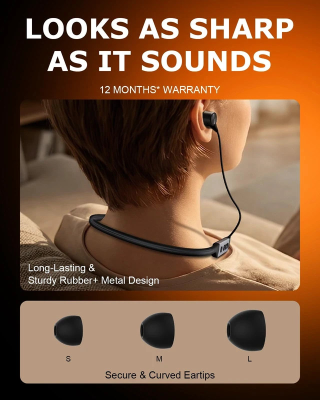 Alt view image 6 of 6 - Neckband Bluetooth Headphones with aptX-HD, 70H Wireless Earbuds | CVC 8.0 Clear Calls, V5.3 Multipoint Connection, Deep Bass, IPX6 Magnetic In-Ear Neck Earbud for Work Sports Gym Commute Home