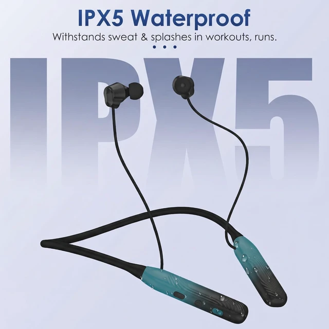 Alt view image 5 of 7 - Neckband Bluetooth Headphones, Bluetooth Earbud with 1000H Play Time | Lightweight & Comfortable In-Ear Wireless Earphones with Mic for Sports/Gym/Running/Travel, 1-Year Quality Support, Greenish